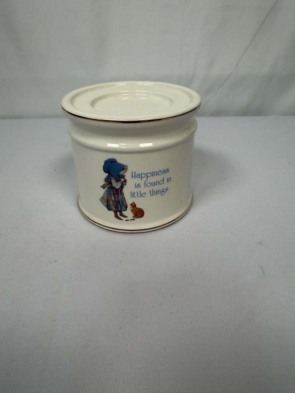 Vintage Holly Hobbie Candle Holder - Happiness Is Found In Little Things